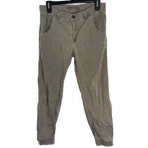 J Brand pants kaki pockets button zip up zip bottom legs belt loops size 27 READ